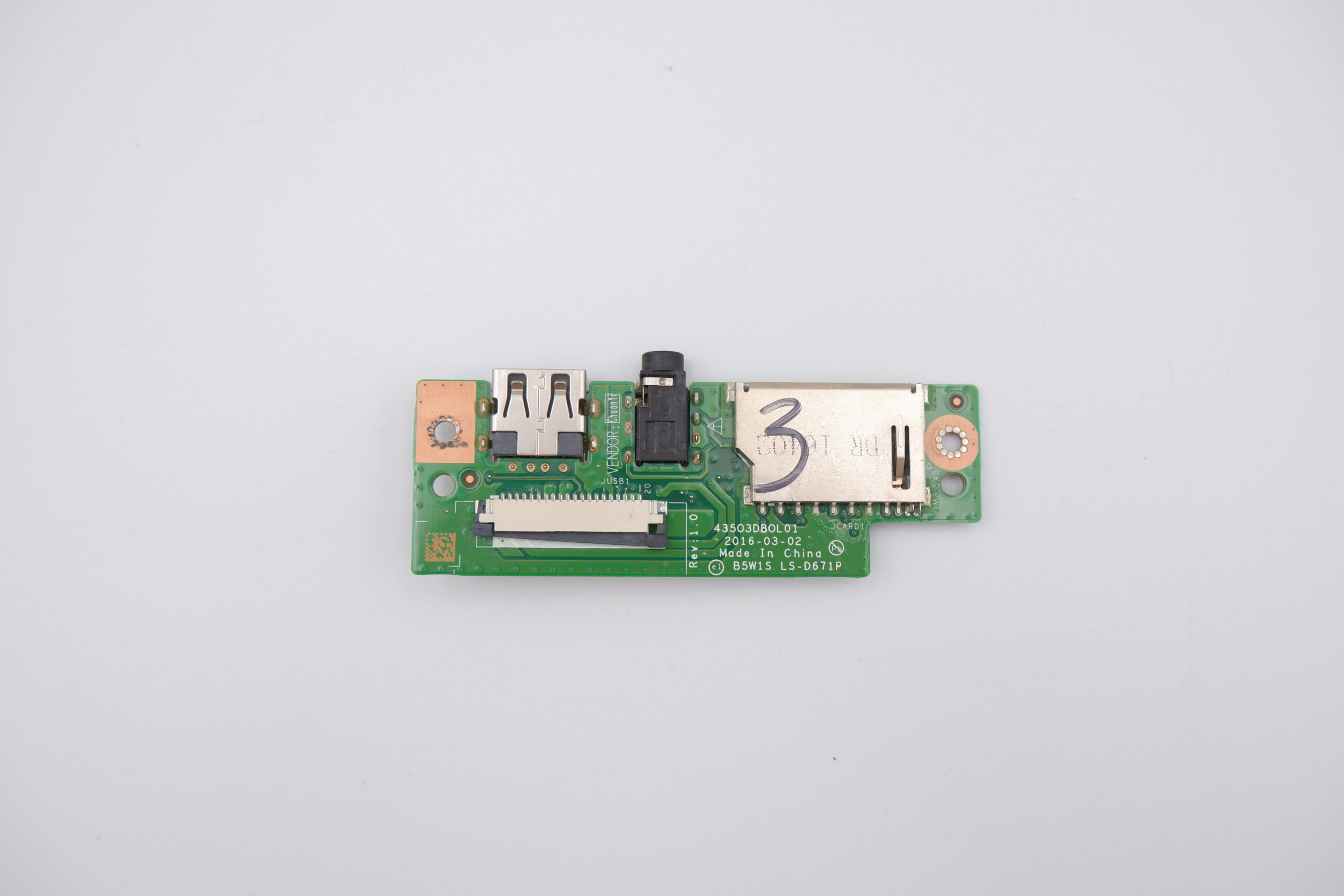 Acer Aspire ES1-732 laptop kártyaolvasó USB panel LS-D671P 435O3DBOL01